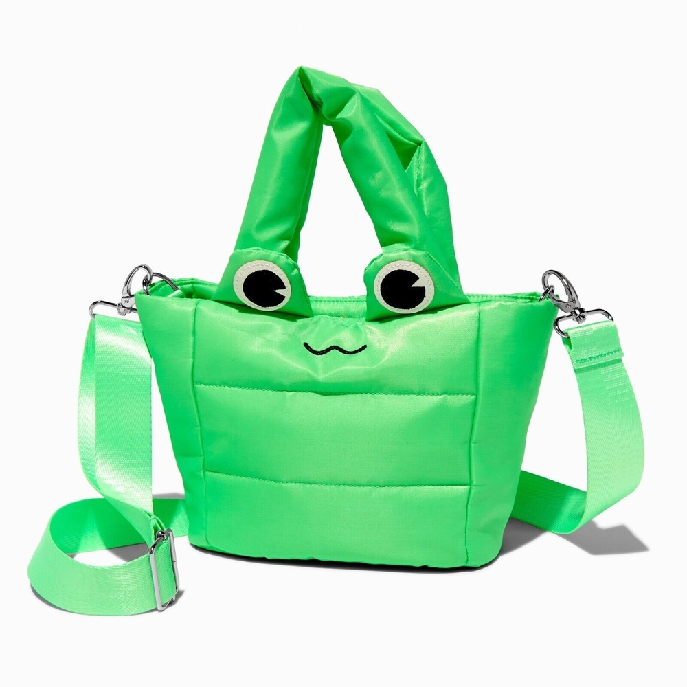 Green Frog Quilted Crossbody Tote‎ Bag NEW UNUSED NWT